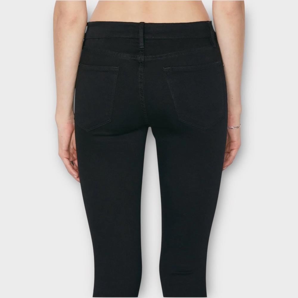 FRAME Denim Le High Skinny Front Split Black 28 Film Noir Wash Front Slit Hem - Picture 3 of 15